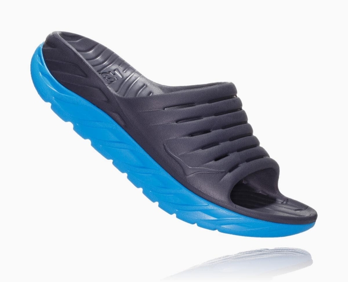 Hoka Restitusjon Sko Salg - HOKA ONE ONE ORA Recovery Slide Herre Marineblå [NO-68PJHY]